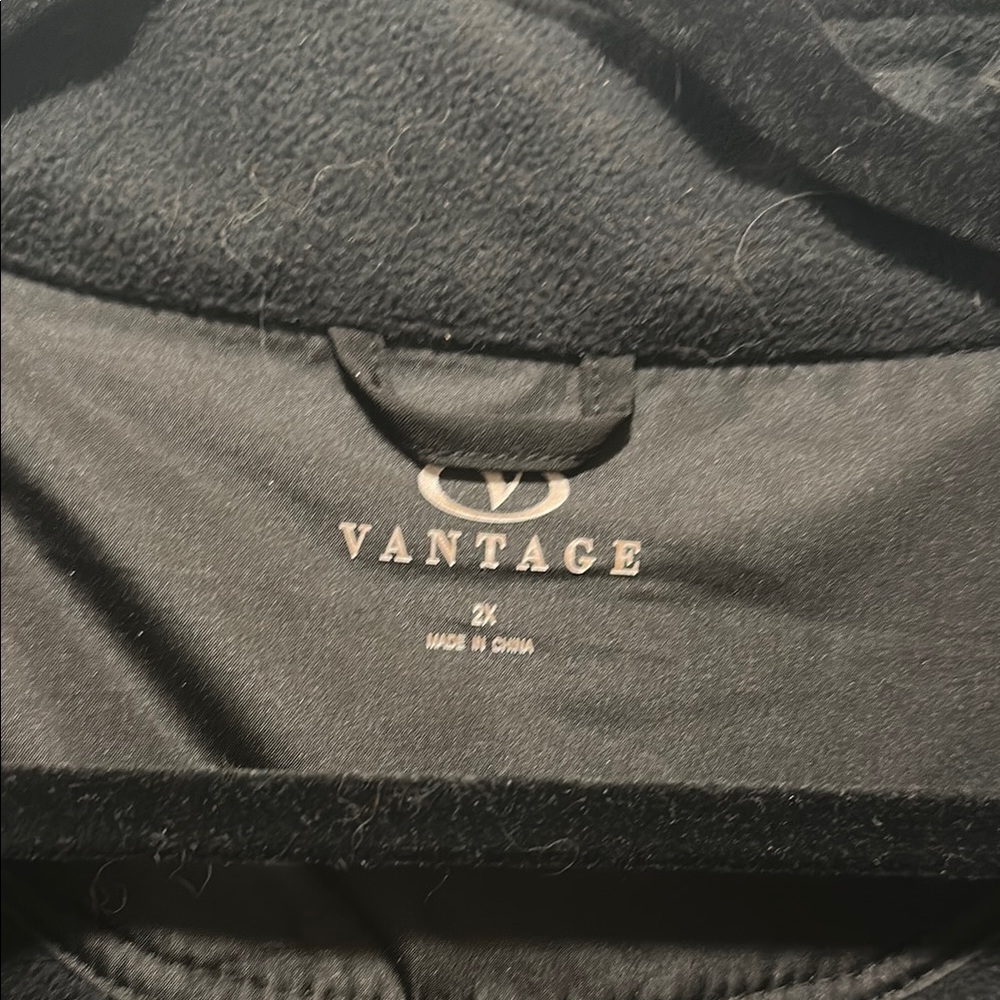 MENS Jacket VANTAGE Black & Gray GEORGE MASON Zip Pockets Chin Guard SZ XXL - Picture 7 of 10